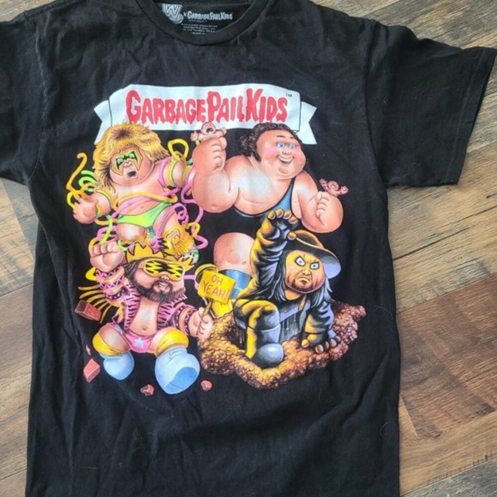 WWE Garbage Pail Kids Tshirt Small The Warrior Andre Macho Undertaker‎